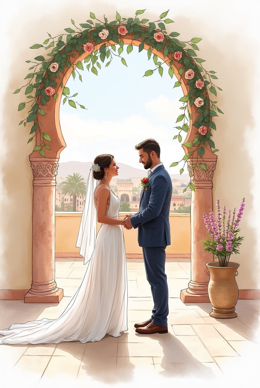 Couple planifiant leur mariage